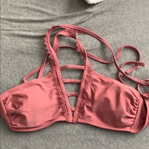 Unique boho pink bikini top